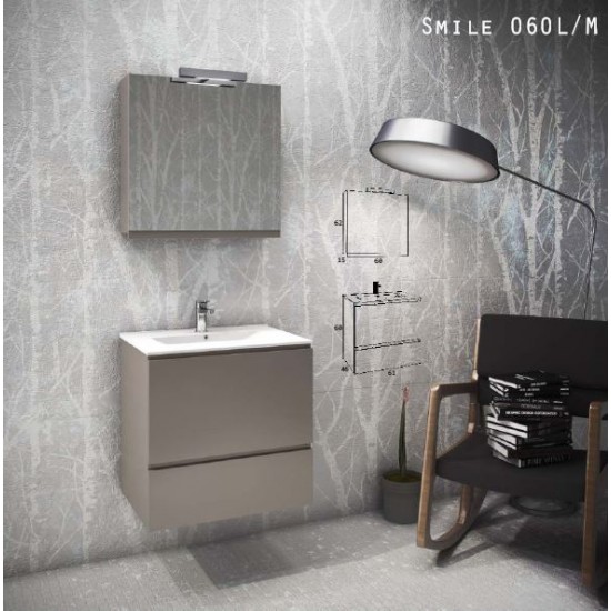 ZEBIS Έπιπλο Μπάνιου Smile 60L/M ZEBIS Έπιπλο Μπάνιου Smile 60L/M