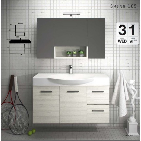 ZEBIS Έπιπλο Μπάνιου SWING 105 ZEBIS Έπιπλο Μπάνιου SWING 105
